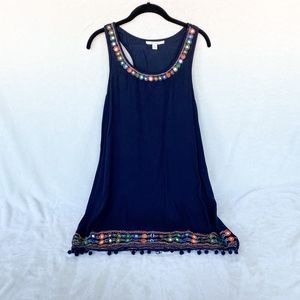 tank dress with pom-pom details
